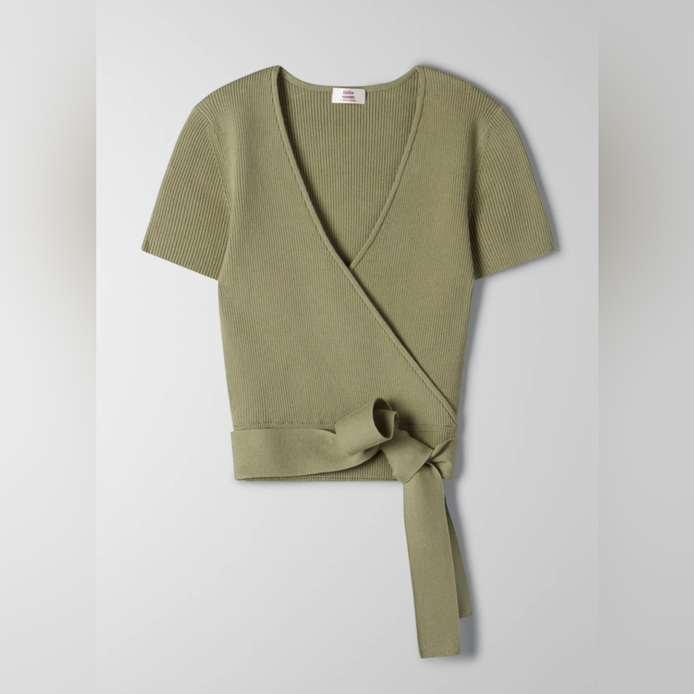Little Moon Prunella Knit Top Green Medium Aritzia